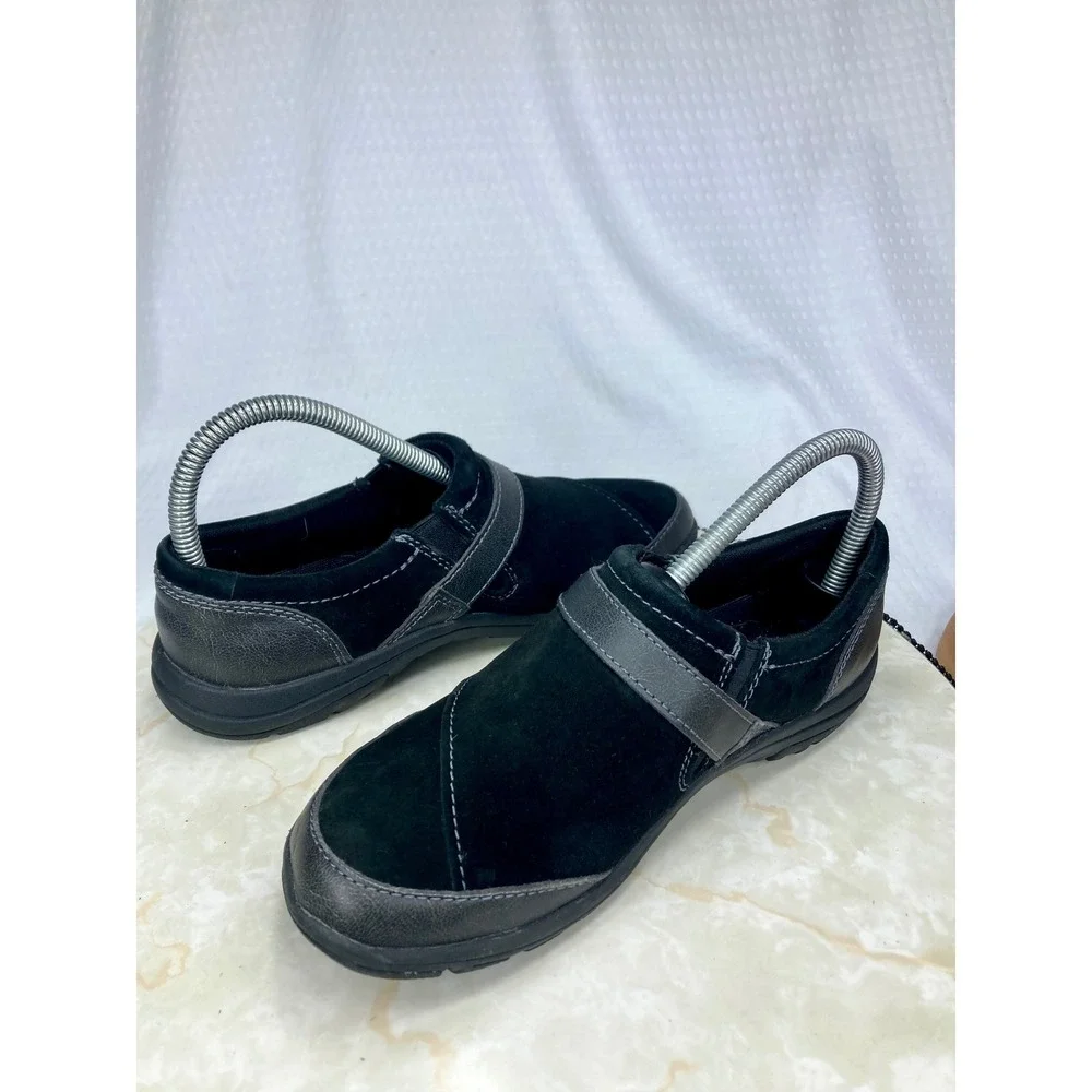 Merrell Dassie Suede Buckle Slip On Loafers Womens 7 Black Casual Walking Shoes